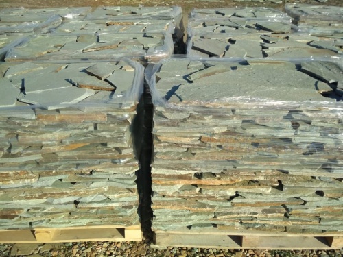 Плитняк златолит зелёный для цоколя, отмостки купить в Владимирской области