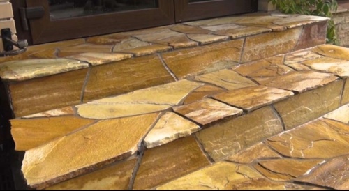 Плитняк златолит жёлтый золотистый для отмостки купить в Владимирской области