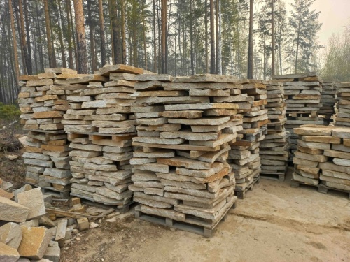 мощение камнем на бетон